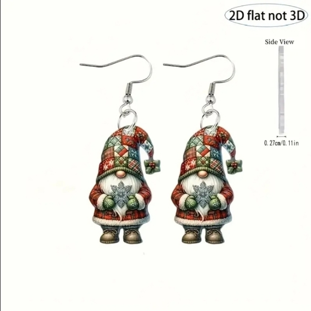 Festive Gnome Earringsm New!